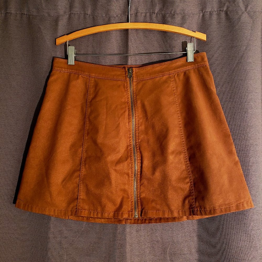 Red Camel - Zip-up Suede Skirt
